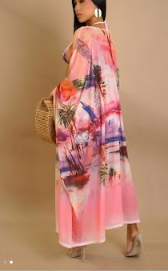 "Beach Day" - Three-Piece Tropical Print Bikini/Short Set With Matching Kimono (B'Luxe Clothing Boutique Favorite!)