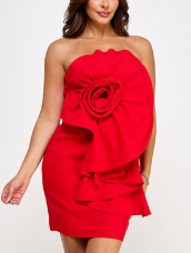 "In Bloom" Oversized Flower Embellished Mini Dress