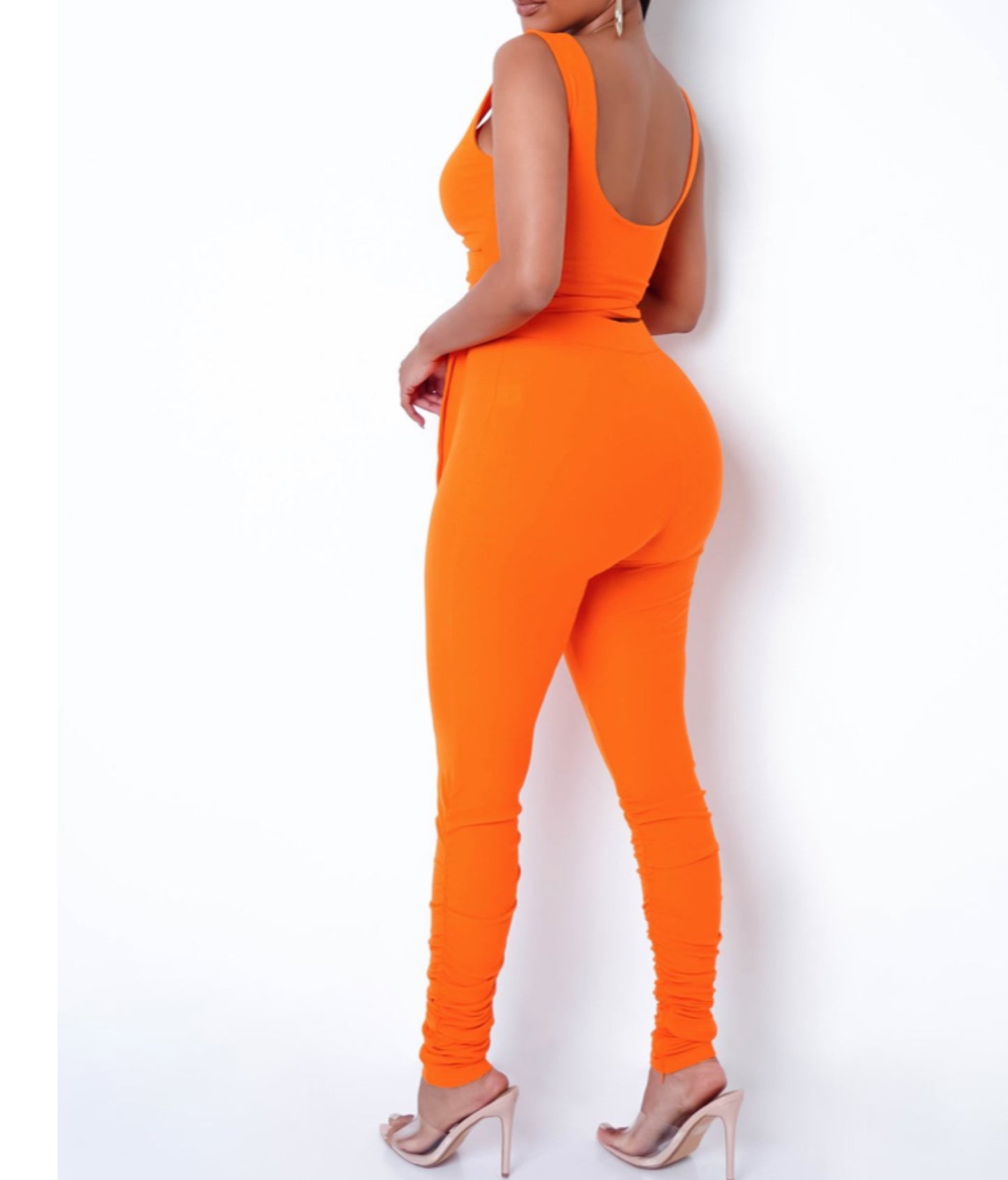 "Orange Luxe" - Two-Piece Legging Set