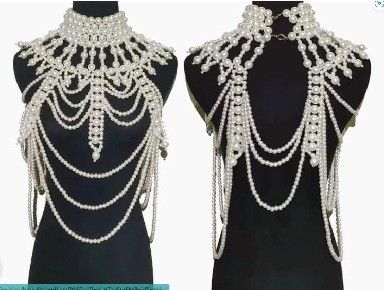 Pearl Embellished Body Chain