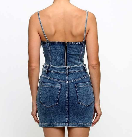 The "Dazzling Denim" Collection - Rhinestone Trimmed Denim Mini Skirt Set (B'Luxe Clothing Boutique Favorite!)