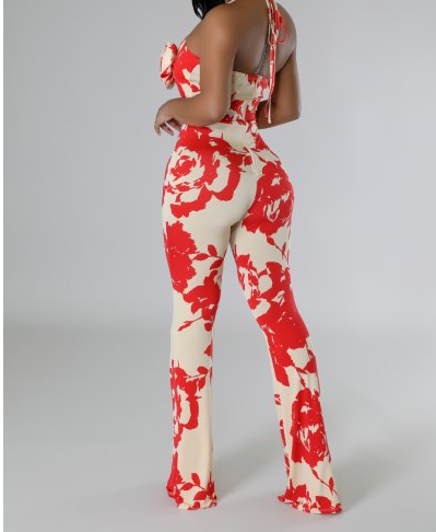 "In Bloom" - Floral Printed Jumpsuit With Floral Embellishments (B'Luxe Clothing Boutique Favorite!)