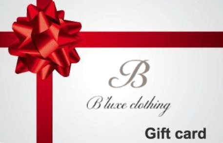 Tarjeta de regalo de la boutique de ropa B'Luxe