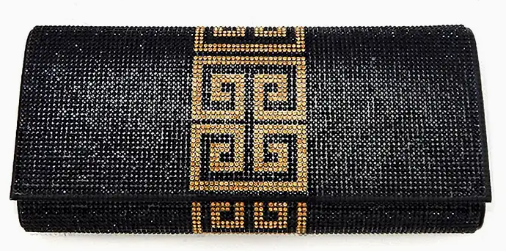 Bolso de mano con ribete geométrico y diamantes de imitación (¡el favorito de B'Luxe Clothing Boutique!)