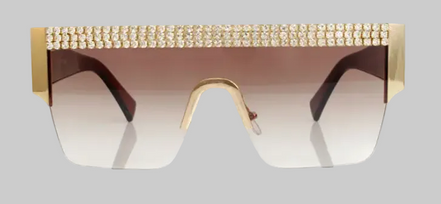 Lunettes de soleil à monture carrée ornée de strass (4 couleurs disponibles !) (Coup de cœur de la boutique B'Luxe Clothing !)