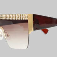 Lunettes de soleil à monture carrée ornée de strass (4 couleurs disponibles !) (Coup de cœur de la boutique B'Luxe Clothing !)