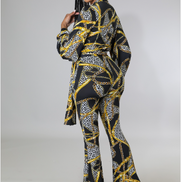 Ensemble pattes d'éléphant à imprimés multiples