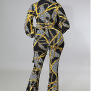 Ensemble pattes d'éléphant à imprimés multiples