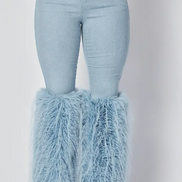 Faux Fur Embellished Jeans