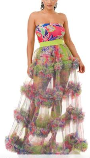 « In Bloom » - Ensemble deux pièces : combinaison et jupe maxi ornée de fleurs (Coup de cœur de la boutique B'Luxe Clothing !)