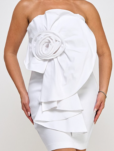 "In Bloom" Oversized Flower Embellished Mini Dress