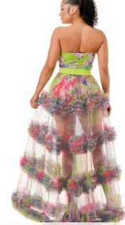 In Bloom - Two-Piece Romper & Floral Embellished Maxi Skirt Set