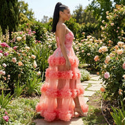 In Bloom - Two-Piece Romper & Floral Embellished Maxi Skirt Set