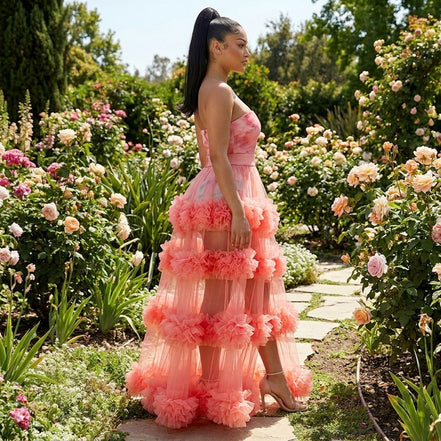 In Bloom - Two-Piece Romper & Floral Embellished Maxi Skirt Set