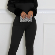 Let It Snow - Off Shoulder Faux Fur Embellished Jumpsuit