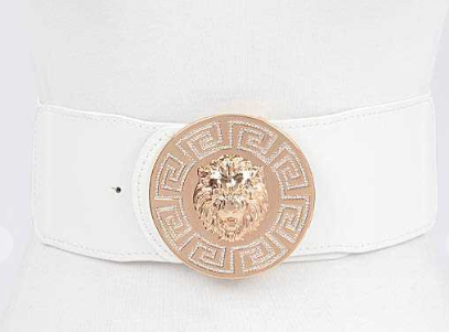 Lioness - Oversized Rhinestone Embellished Medallion Belt (3 Colors Available)