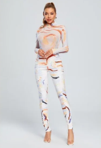 Marble Legging Set With Sheer Bodysuit (B'Luxe Clothing Boutique Favorite!)