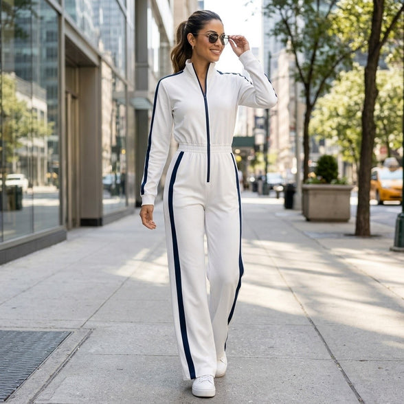 On The Go - Side Striped Panel Jumpsuit