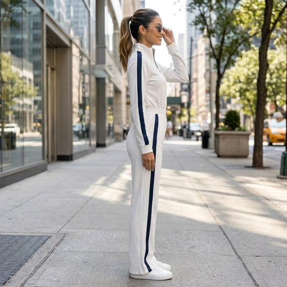 On The Go - Side Striped Panel Jumpsuit