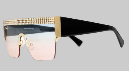 Lunettes de soleil à monture carrée ornée de strass (4 couleurs disponibles !) (Coup de cœur de la boutique B'Luxe Clothing !)