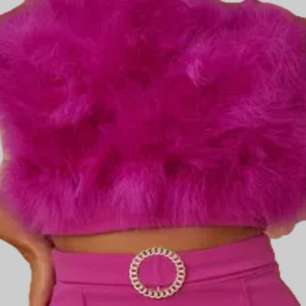 The Feather Luxe Collection - Feather Embellished Pant Set (Hot Pink)