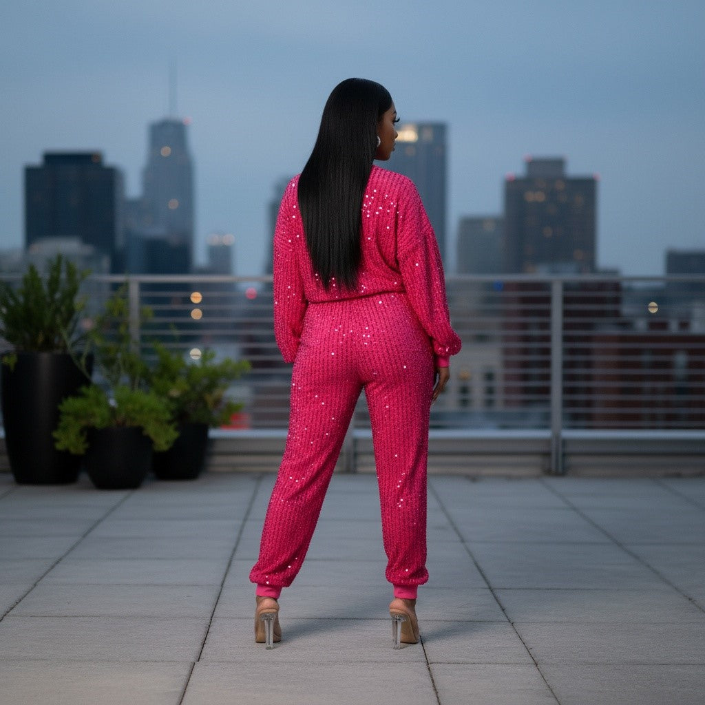 Sparkle - Sequin Embellished Jogger Set