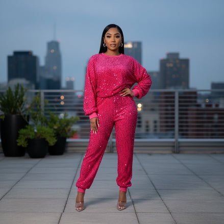 Sparkle - Sequin Embellished Jogger Set