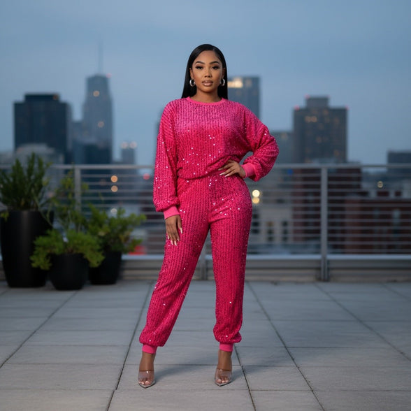 Sparkle - Sequin Embellished Jogger Set
