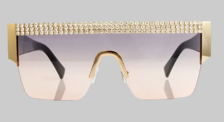 Lunettes de soleil à monture carrée ornée de strass (4 couleurs disponibles !) (Coup de cœur de la boutique B'Luxe Clothing !)