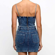 The Dazzling Denim Collection - Rhinestone Trimmed Denim Mini Skirt Set