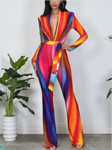 Rainbow Print Jumpsuit (B'Luxe Clothing Boutique Favorite!)