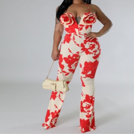"In Bloom" - Mono estampado floral con adornos florales (¡favorito de B'Luxe Clothing Boutique!) (¡Queda 1 en stock!)
