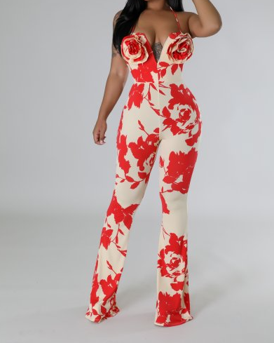 "In Bloom" - Mono estampado floral con adornos florales (¡favorito de B'Luxe Clothing Boutique!) (¡Queda 1 en stock!)