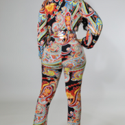 Combinaison pantalon à taille haute et imprimé cachemire (ceinture transparente à boucle dorée incluse) (Coup de cœur de la boutique B'Luxe Clothing !)