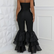 Mono sin tirantes con lazo y volantes