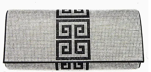 Pochette à strass à bordure géométrique