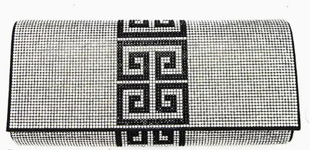 Pochette à strass à bordure géométrique