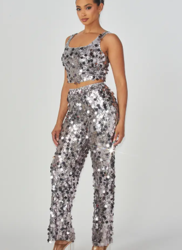 "Fabulous Fridays" - Sequin Tank Top & Pant Set (B'Luxe Clothing Boutique Favorite!)