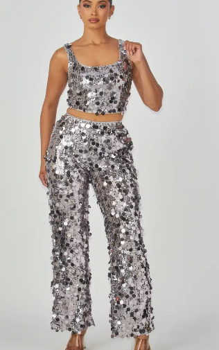 "Fabulous Fridays" - Sequin Tank Top & Pant Set (B'Luxe Clothing Boutique Favorite!)