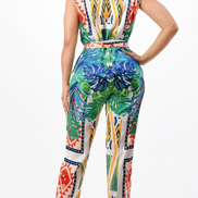 Combinaison-pantalon à imprimé tropical ceinturée « Somewhere In Paradise »