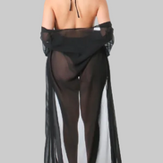 Traje de baño adornado con diamantes de imitación y kimono transparente hasta el suelo (¡el favorito de B'Luxe Clothing Boutique!)