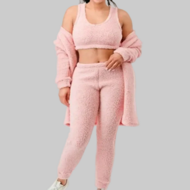 Ensemble de loisirs trois pièces en polaire douce et moelleuse