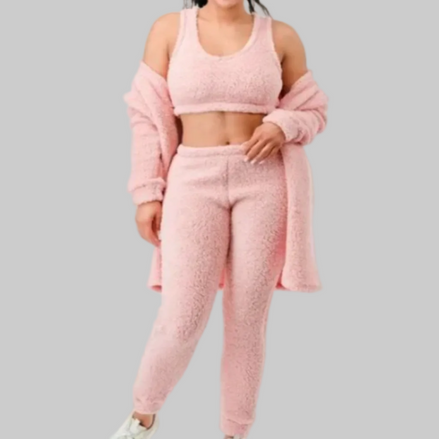 Conjunto de ocio de tres piezas de felpa de peluche