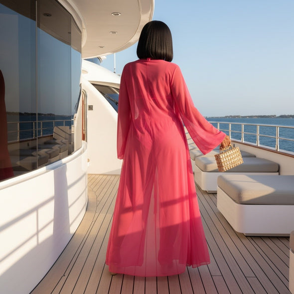 The Yacht Set - Two Piece Sheer Kimono And Pant Set