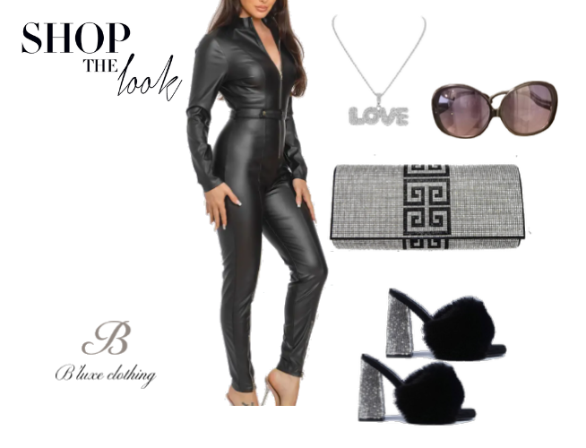 Adoptez le look ! - Combinaison et accessoires en cuir végan