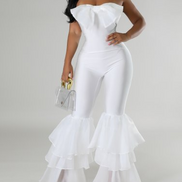 Combinaison bustier ornée d'un nœud et de volants (2 en stock !)