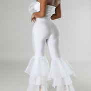 Combinaison bustier ornée d'un nœud et de volants (2 en stock !)