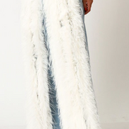Let It Snow - White Faux Fur Jeans (Pre-Order Item) (Ships 1/14/26)