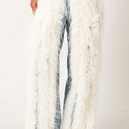 Let It Snow - White Faux Fur Jeans (Pre-Order Item) (Ships 1/14/26)
