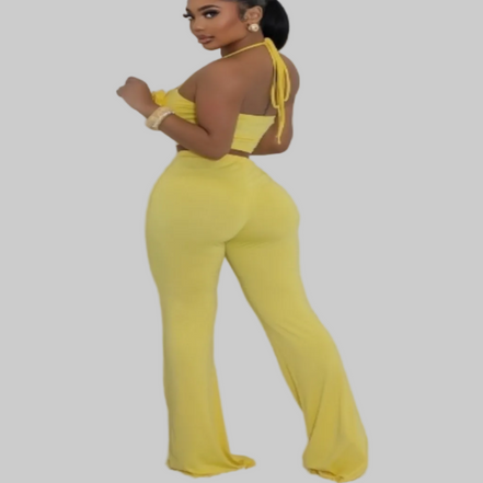 "En Flor" - Conjunto de top y pantalón con estampado floral